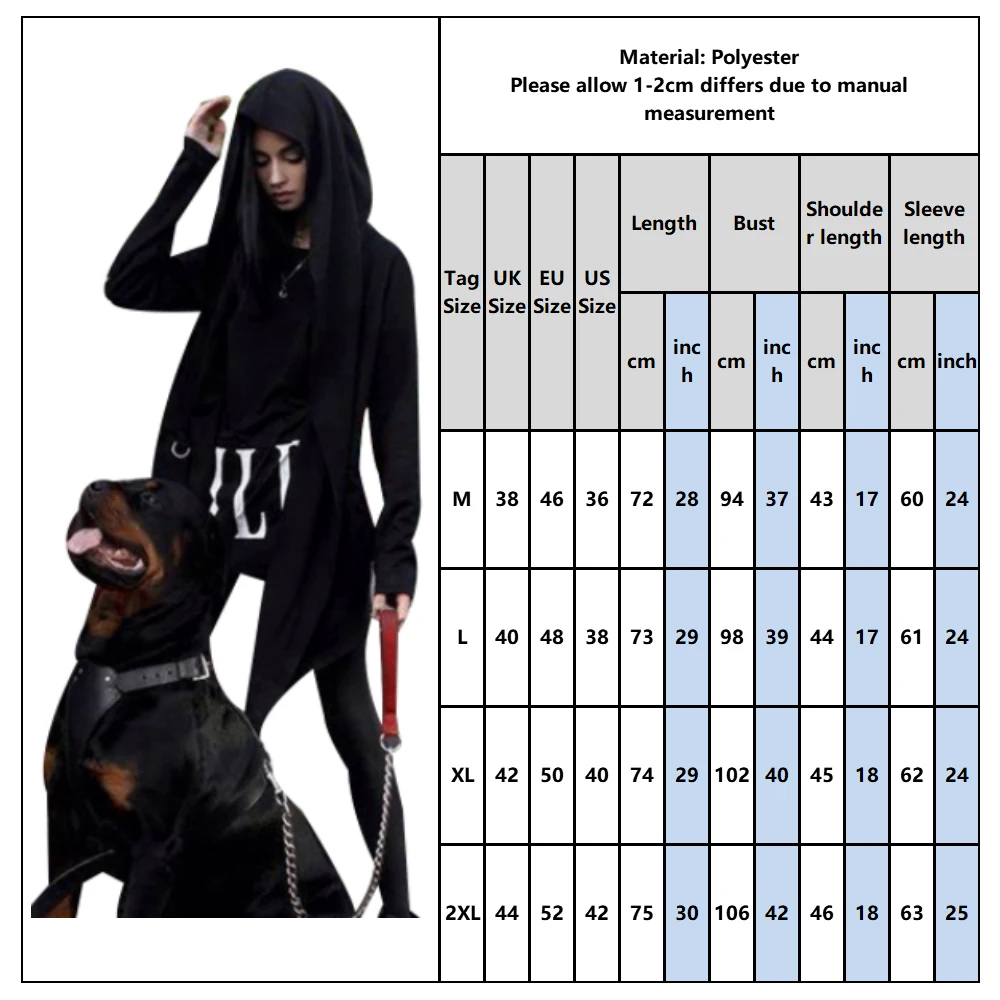 Unsex Gothic Cardigan Coat Solid Black Streetwear Hip Hop Trench Coat Hooded Outwear Nightclub Halloween Long Jacket 2021 D30
Unsex Gothic Cardigan Coat Solid Black Streetwear Hip Hop Trench Coat Hooded Outwear Nightclub Halloween Long Jacket 2021 D30