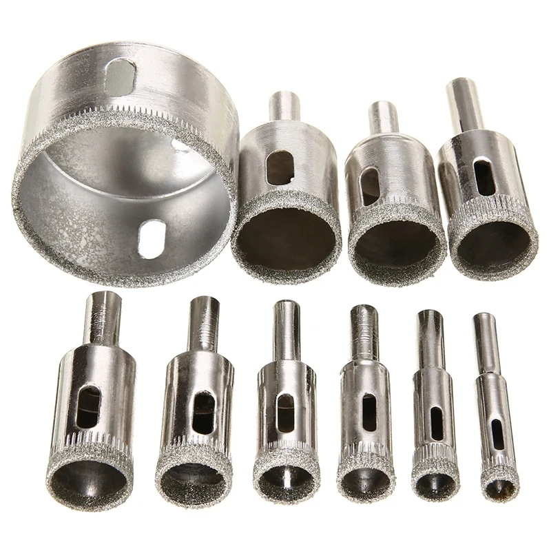 10Pcs Diamond Coated Drill Bits Hole Saw Holesaw Glass Granite Tile Cutter Masonry Drilling Tool CNIM Hot 
10Pcs Diamond Coated Drill Bits Hole Saw Holesaw Glass Granite Tile Cutter Masonry Drilling Tool CNIM Hot