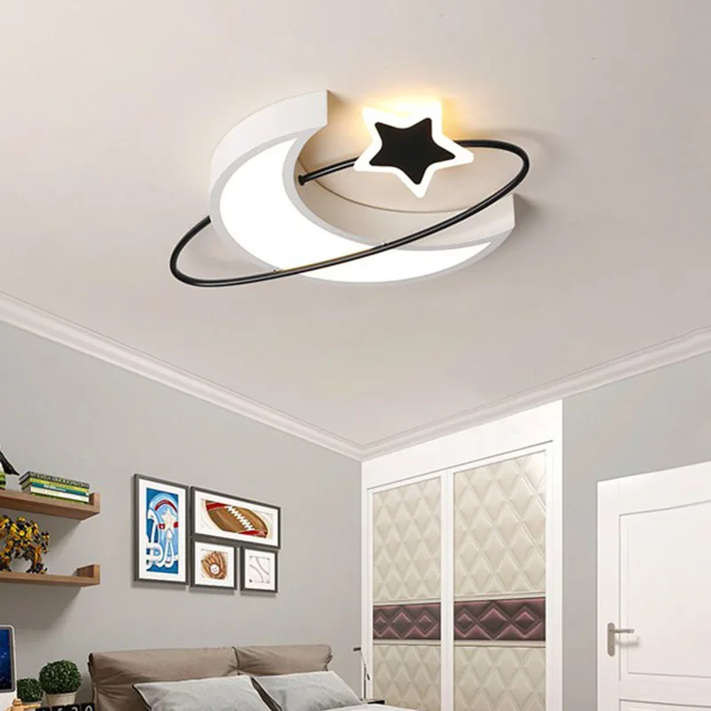 

Modern Ceiling Lights Creative Moon Stars Babies Kids Children Room Bedroom Girls Boys Led Ceiling Lamps Fixtures Nursery Lights