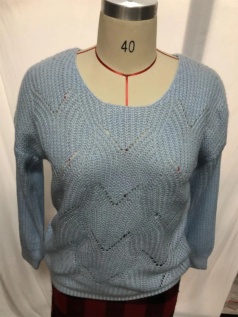 Hot style autumn/winter 2020 knit sweater hollow-out pullover in solid color to keep out the cold fall women vintage sweater 
Hot style autumn/winter 2020 knit sweater hollow-out pullover in solid color to keep out the cold fall women vintage sweater