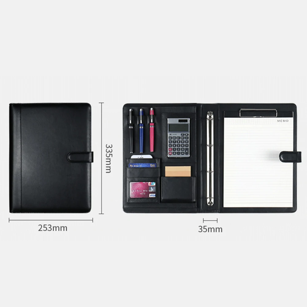 PU Leather Notepad A4 File Organizer Portfolio Folder Document Bags Multi-function Card Holder Pen File Clip Calculator Memo
PU Leather Notepad A4 File Organizer Portfolio Folder Document Bags Multi-function Card Holder Pen File Clip Calculator Memo