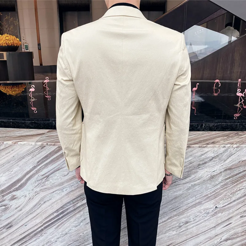 Men British Style Blazers Solid Color Business Casual Suit Jacket Wedding Streetwear Social Dress Coat 2021 Autumn Costume Homme
Men British Style Blazers Solid Color Business Casual Suit Jacket Wedding Streetwear Social Dress Coat 2021 Autumn Costume Homme