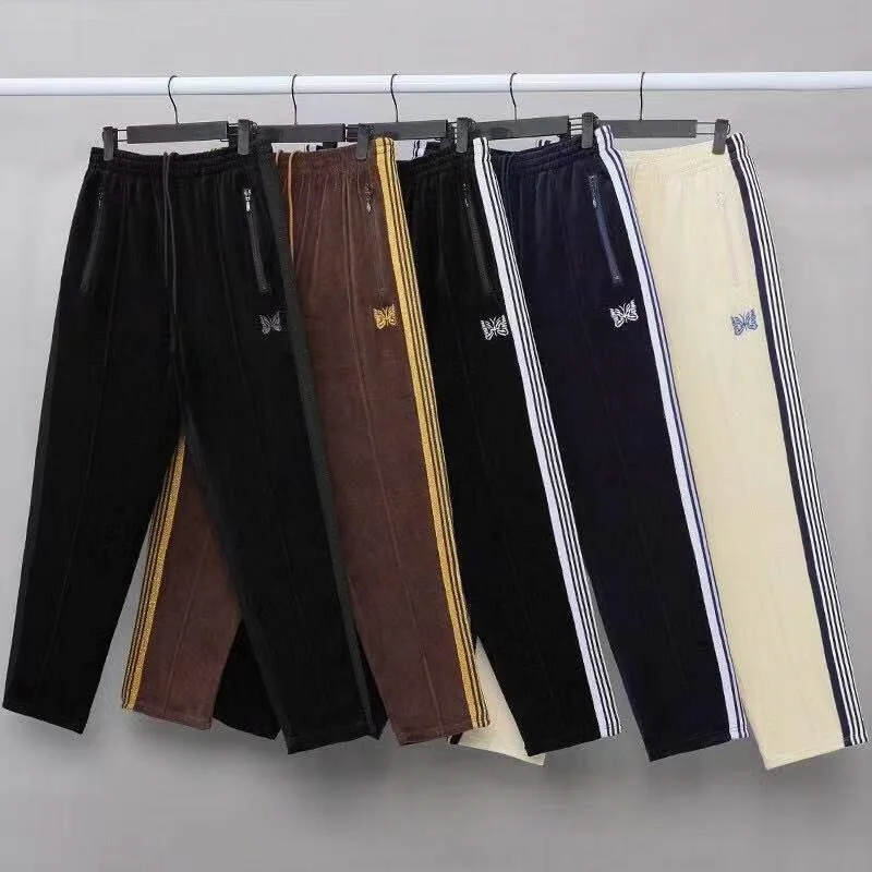 Needles Velvet Leisure Pants Rocky Pants Hip Hop 1:1 High Quality Butterfly Embroidery Track Sweatpants Japan Needles Trousers
Needles Velvet Leisure Pants Rocky Pants Hip Hop 1:1 High Quality Butterfly Embroidery Track Sweatpants Japan Needles Trousers