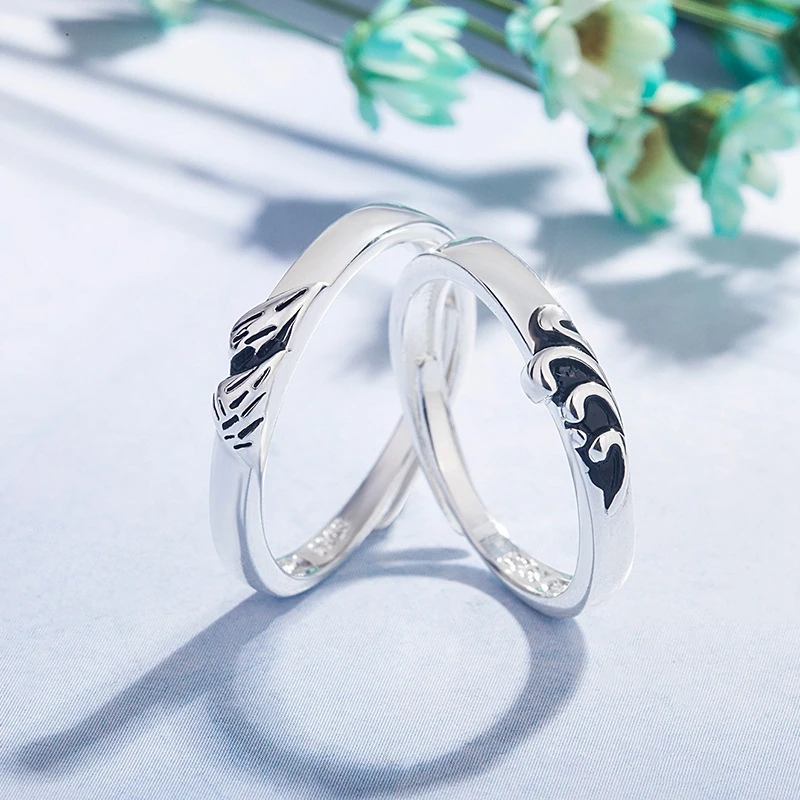 Korean version of "Shanmeng Eachother" Fashion Open Couple Ring Silver Ring Fashion Jewelry Simple Jewelry
Korean version of "Shanmeng Eachother" Fashion Open Couple Ring Silver Ring Fashion Jewelry Simple Jewelry