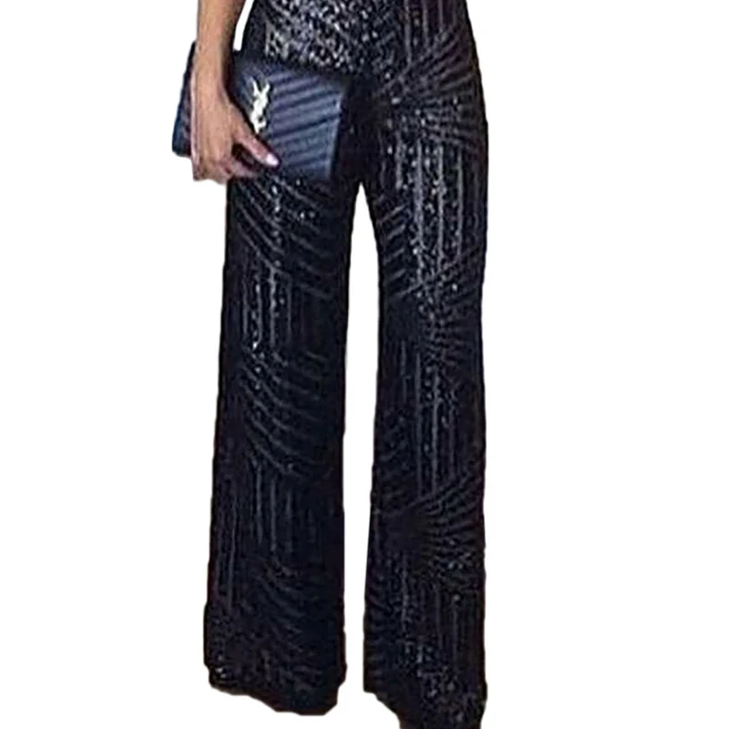 LIVA GIRL Sparkle Black/Gold Sequin Women Jumpsuit Sexy Sleeveless Wide Leg Jumpsuits Geometric Stripe Sequin Pant Female Romper
LIVA GIRL Sparkle Black/Gold Sequin Women Jumpsuit Sexy Sleeveless Wide Leg Jumpsuits Geometric Stripe Sequin Pant Female Romper