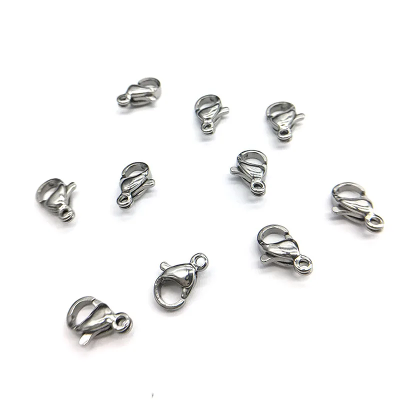 

20PCS Sturdy High Quality Stainless Steel Lobster Clasp for Making Jewelry Necklace Bracelet Key Chain Hook Connection 10mm*6mm