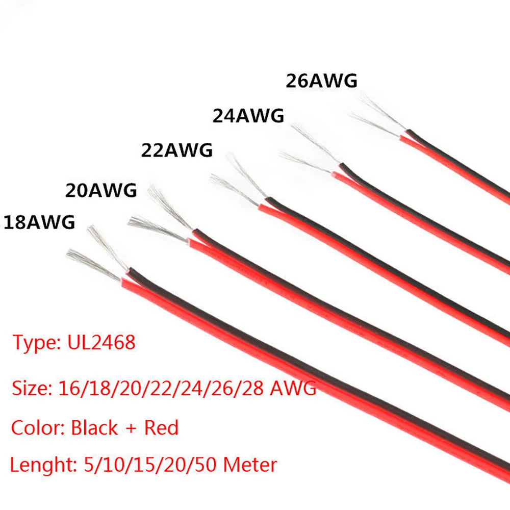 30-16awg Electrical Wire Tinned Copper Insulated Wire Red Black 2Pin Insulated Extend Cord Tinned Copper PVC Cable Flexible Soft
30-16awg Electrical Wire Tinned Copper Insulated Wire Red Black 2Pin Insulated Extend Cord Tinned Copper PVC Cable Flexible Soft