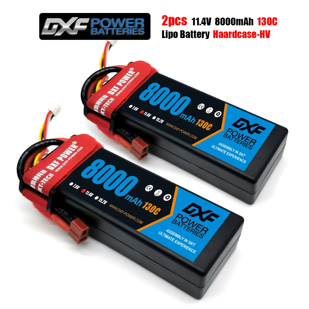 DXF 2PCS Lipo Battery 3S 11.1V 11.4V 14.8V 5200mAh 6400mAh 6750mAh 7500mAh 8000mAh 100C 200C 140C 280C 130C 260C for RC 1/10 Car
DXF 2PCS Lipo Battery 3S 11.1V 11.4V 14.8V 5200mAh 6400mAh 6750mAh 7500mAh 8000mAh 100C 200C 140C 280C 130C 260C for RC 1/10 Car