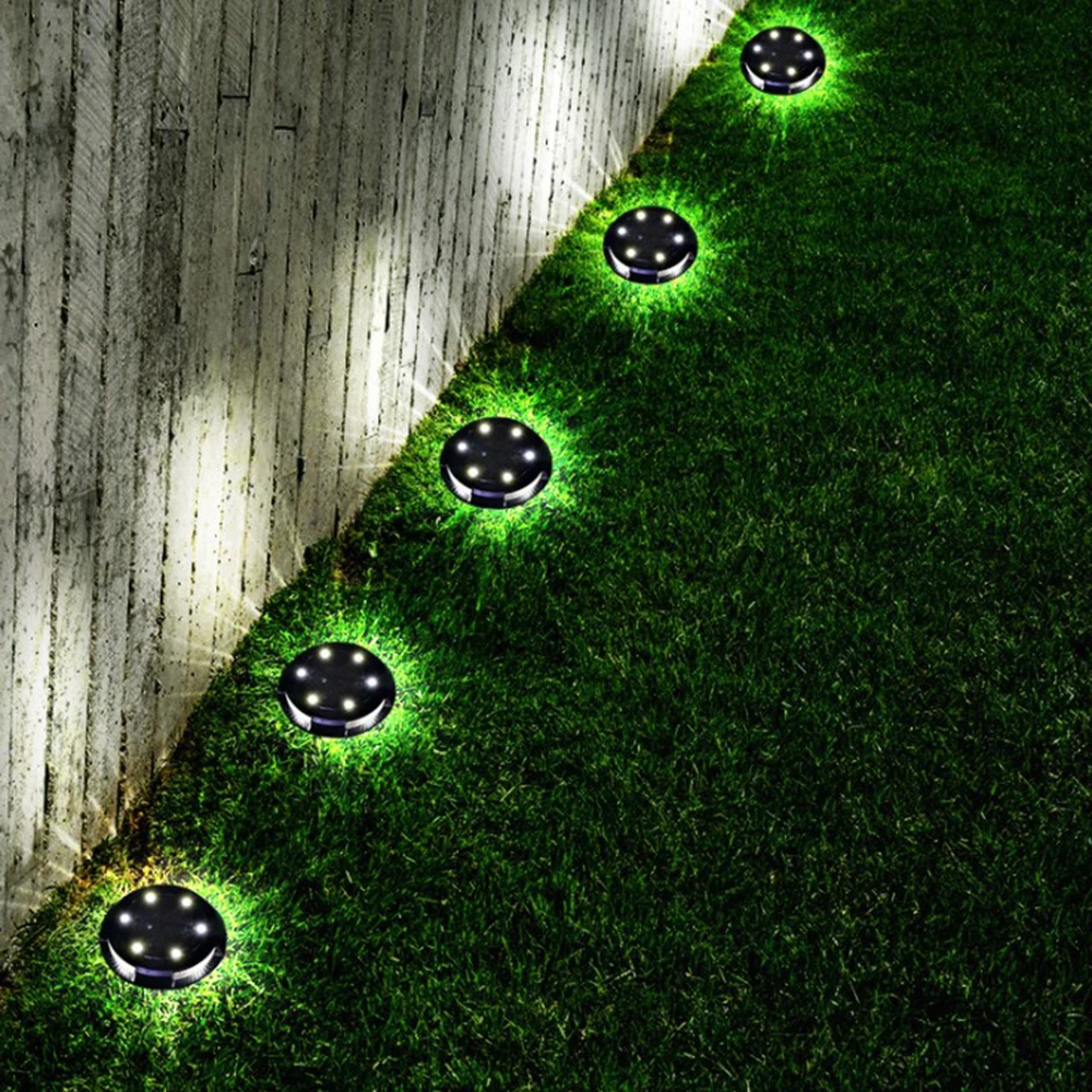 4/8pcs Solar Power Underground Light Buried Stair Lamp Outdoor Path Way Garden Decorations Floor Lawn Waterproof Footlight | Лампы и