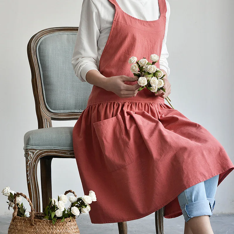 Cross Back Gardening Flower Shop Women Apron With Pockets Restaurant Kitchen Baking QQB Linen Aprons Dress Waiter Overalls Bib 
Cross Back Gardening Flower Shop Women Apron With Pockets Restaurant Kitchen Baking QQB Linen Aprons Dress Waiter Overalls Bib