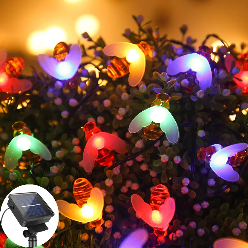 New Solar Powered Cute Honey Bee Led String Fairy Light 20leds 50leds Bee Outdoor Garden Fence Patio Christmas Garland Lights
New Solar Powered Cute Honey Bee Led String Fairy Light 20leds 50leds Bee Outdoor Garden Fence Patio Christmas Garland Lights