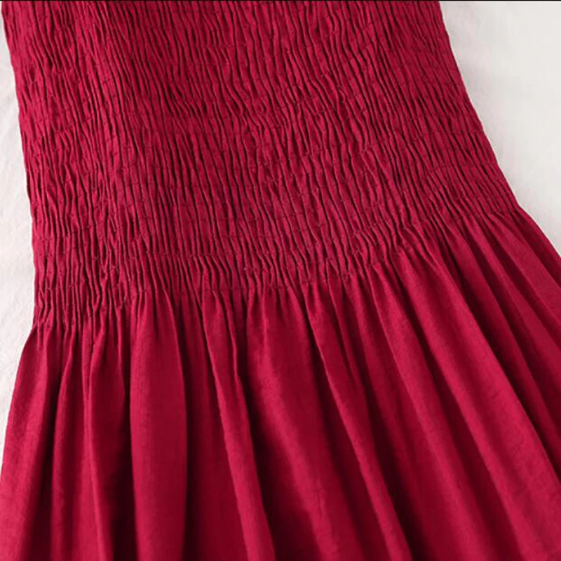 Women Summer Bohemian Strap Long Dress Korean Vintage Cotton linen Ruffled Dress Sundress Sleeveless Slim Beach Holiday Dresses
Women Summer Bohemian Strap Long Dress Korean Vintage Cotton linen Ruffled Dress Sundress Sleeveless Slim Beach Holiday Dresses