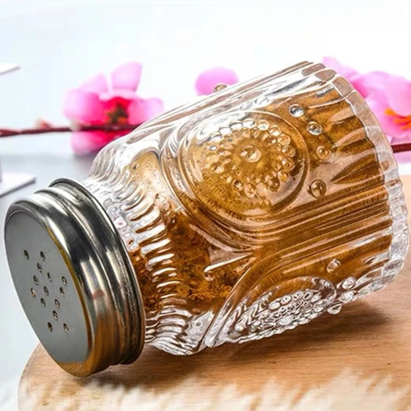 Glass Kitchen Pepper Spice Shaker Salt Seasoning Can Bottle Amber Relief Condiment Bottle Coffee Sugar Seal Jar Seasoning Shaker
Glass Kitchen Pepper Spice Shaker Salt Seasoning Can Bottle Amber Relief Condiment Bottle Coffee Sugar Seal Jar Seasoning Shaker