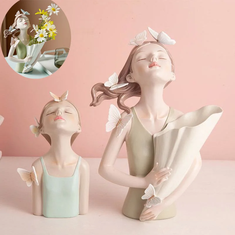 Resin Butterfly Figurine Bouquet Girl Ornaments Sculpture Statue Gifts Living Room TV Cabinet Flower Vase Arrangement Home Decor
Resin Butterfly Figurine Bouquet Girl Ornaments Sculpture Statue Gifts Living Room TV Cabinet Flower Vase Arrangement Home Decor