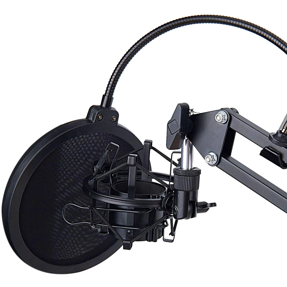 Microphone Arm Stand Desk Suspension Boom Scissor Mic Arm with Microphone Clip Table Mounting Bracket Pop Filter Windscreen Kit
Microphone Arm Stand Desk Suspension Boom Scissor Mic Arm with Microphone Clip Table Mounting Bracket Pop Filter Windscreen Kit