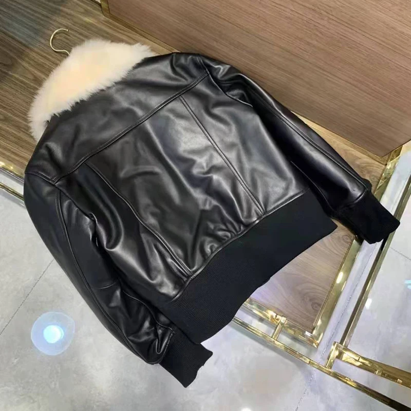 Leather New Brand Genuine Jacket Women Coat Winter And Spring Real Sheep Fur Collar Clothes FILLers Duck Down High Quality
Leather New Brand Genuine Jacket Women Coat Winter And Spring Real Sheep Fur Collar Clothes FILLers Duck Down High Quality