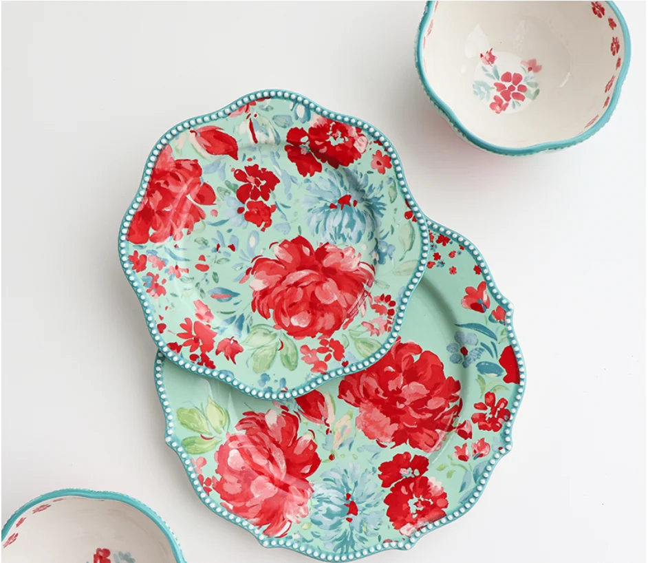 American Danchao Brand Garden Style Household Tableware Plant Flower Flat Plate Western Food PersonalityPlate Salad Bowl Fruit
American Danchao Brand Garden Style Household Tableware Plant Flower Flat Plate Western Food PersonalityPlate Salad Bowl Fruit