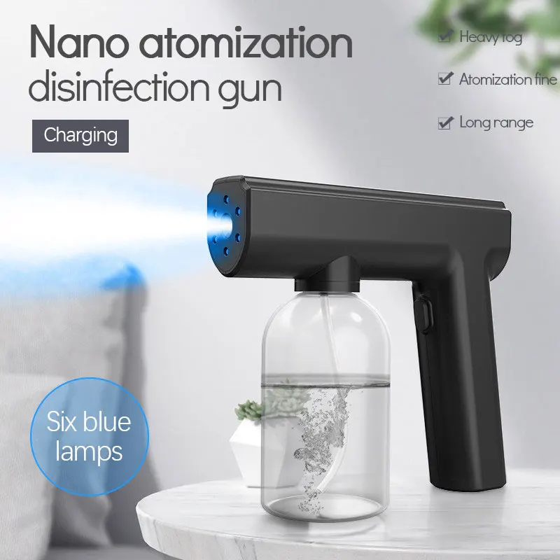 USB UV Spray Gun Blue Light Nano Steam Sprayer Fogging For Room Office Outdoor Travel Disinfection Sterilization Sprayers 300ML
USB UV Spray Gun Blue Light Nano Steam Sprayer Fogging For Room Office Outdoor Travel Disinfection Sterilization Sprayers 300ML