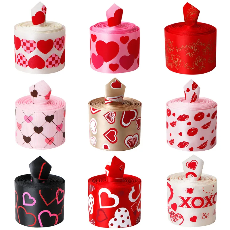 6.3cm DIY Polyester Satin Gift Box Ribbon Rose LOVE Heart Print Valentine's Day Wedding /Bithday Party/Festival Party Decoration
6.3cm DIY Polyester Satin Gift Box Ribbon Rose LOVE Heart Print Valentine's Day Wedding /Bithday Party/Festival Party Decoration