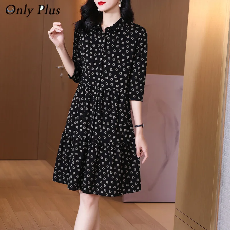 Only Plus Black Floral Elegant Dress Women Spring And Summer 2022 Half Sleeves Turn-down Collar A-line Loose Dresses Vestidos
Only Plus Black Floral Elegant Dress Women Spring And Summer 2022 Half Sleeves Turn-down Collar A-line Loose Dresses Vestidos