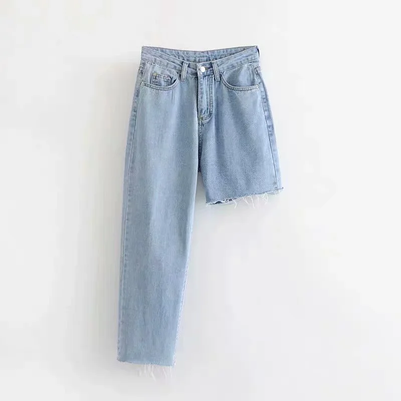 Patchwork Straight Jeans Fashion Hit Color Streetwear Pants High Waisted Straight Jeans Spring and Autumn Woman Trouser
Patchwork Straight Jeans Fashion Hit Color Streetwear Pants High Waisted Straight Jeans Spring and Autumn Woman Trouser