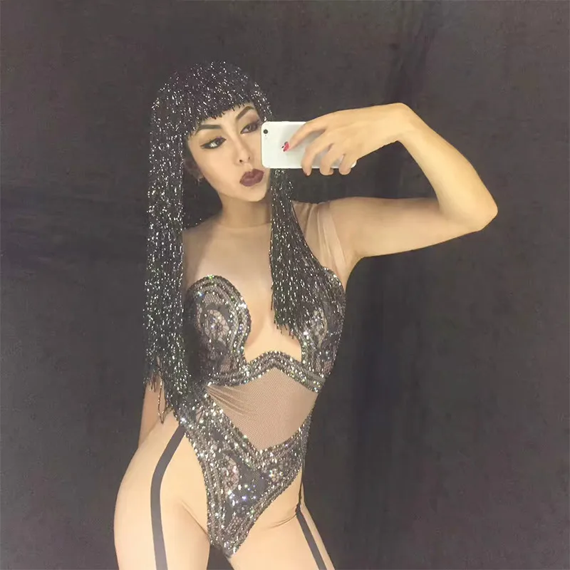 Stage Bodysuit Nightclub Party Celebrate Stage Wear Costume for DJ DS Singers Sparkling Crystals Jumpsuit Bling Women Outfit 
Stage Bodysuit Nightclub Party Celebrate Stage Wear Costume for DJ DS Singers Sparkling Crystals Jumpsuit Bling Women Outfit