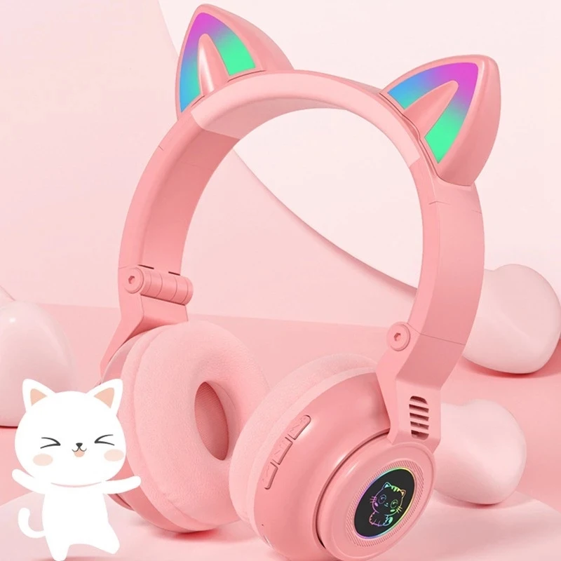 2021 RGB Cat Ear Headphones Blue tooths Bass Noise Cancelling Adults Kids Girl Headset Support TF Card Casco Mic Gift Bracelet
2021 RGB Cat Ear Headphones Blue tooths Bass Noise Cancelling Adults Kids Girl Headset Support TF Card Casco Mic Gift Bracelet