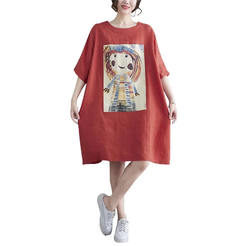 NYFS 2021 New Summer dress Fashion Loose Woman Dress Short sleeve large Size Printing Dresses Vestidos Robe Elbise
NYFS 2021 New Summer dress Fashion Loose Woman Dress Short sleeve large Size Printing Dresses Vestidos Robe Elbise