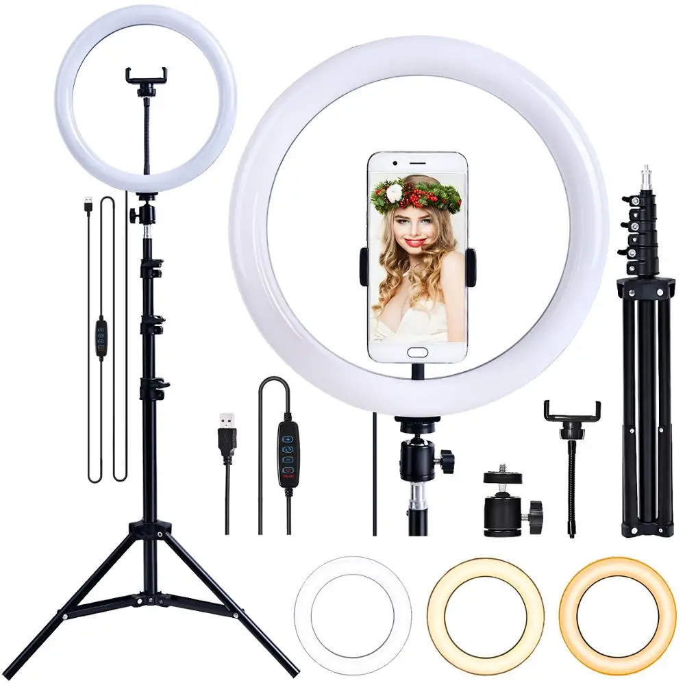 fosoto 12 Inch LED Selfie Ring light With Tripod USB Light Ring Lamp Photography Ringlight For Phone Youtube Makeup Video Studio
fosoto 12 Inch LED Selfie Ring light With Tripod USB Light Ring Lamp Photography Ringlight For Phone Youtube Makeup Video Studio