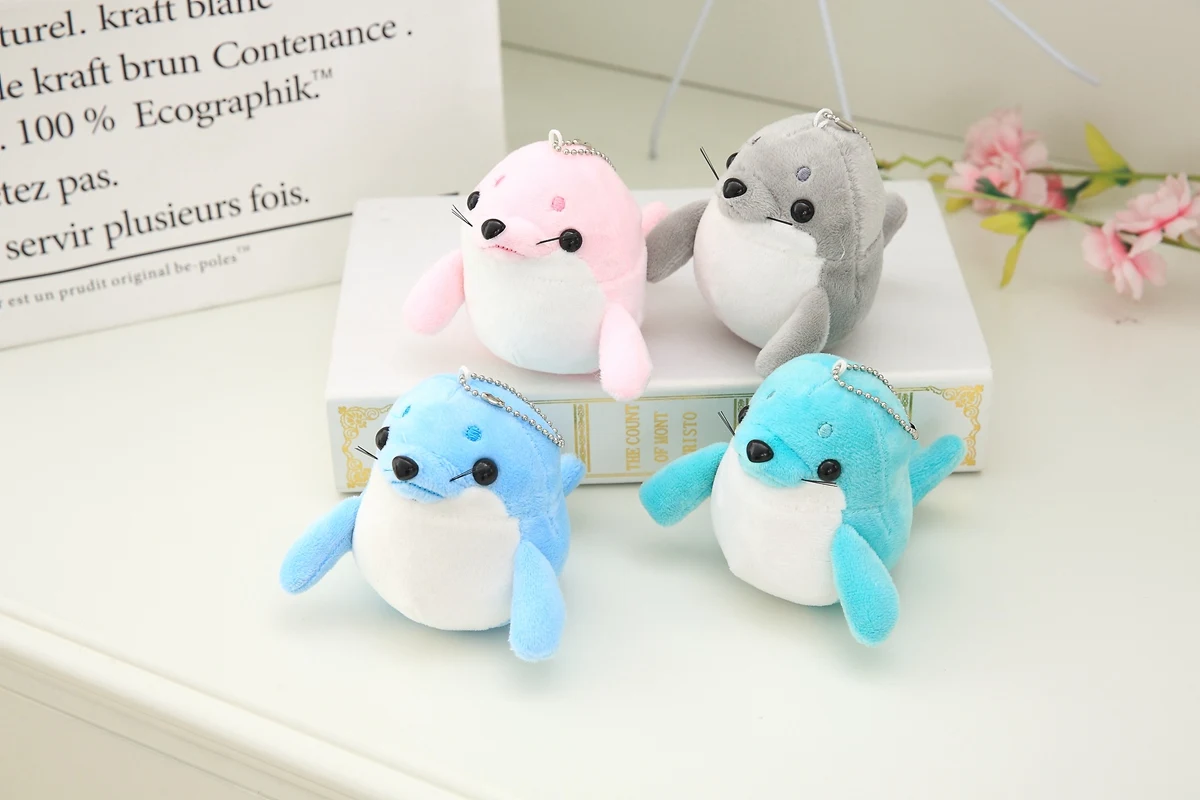 10cm ins Cute Seal Plush Pendant Toys Mini Bag Backpack Keychain Stuffed Animals Doll Kids for Children Girls Birthday Gift | Игрушки и