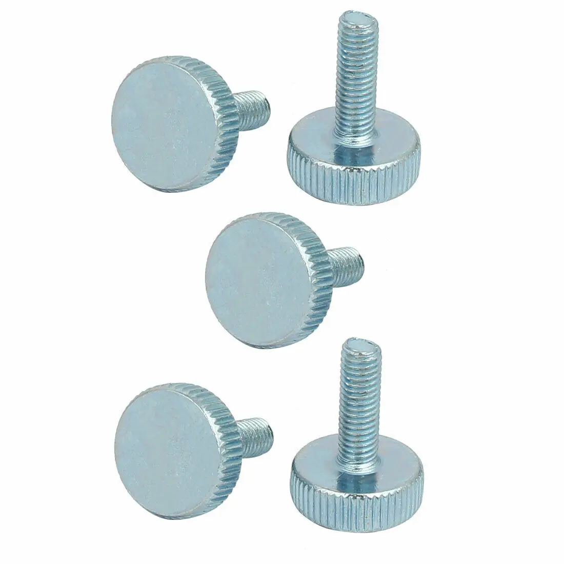 

M5x16mm Knurled Head Flat Point Fully Threaded Thumb Screws Fastener 5pcs