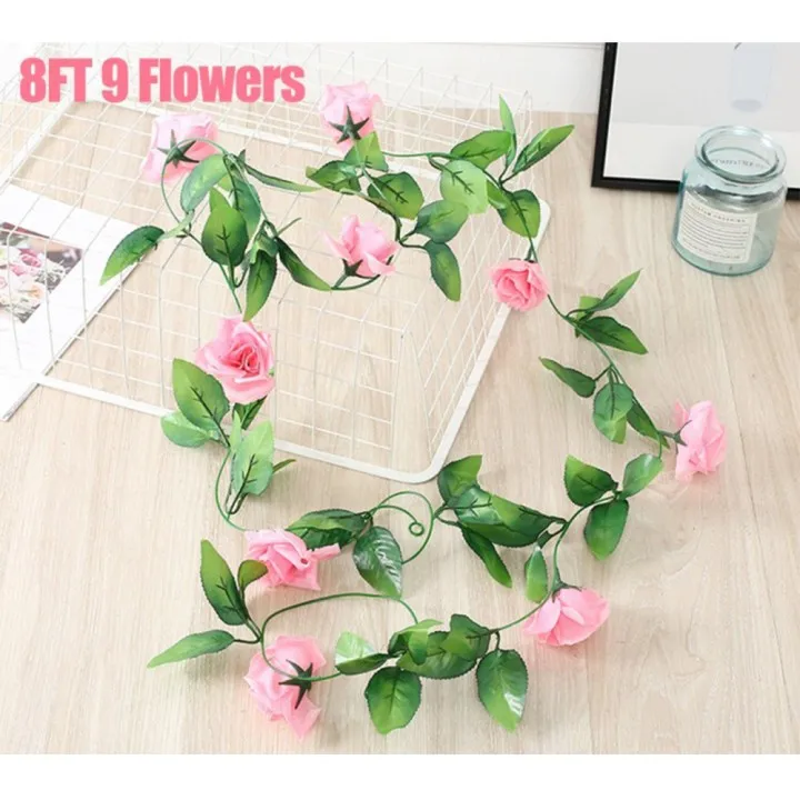 Artificial Rose Garland 9 Flowers 8Ft Artificial Silk Rose Flower Hanging Garland Wedding Garden Decor
Artificial Rose Garland 9 Flowers 8Ft Artificial Silk Rose Flower Hanging Garland Wedding Garden Decor