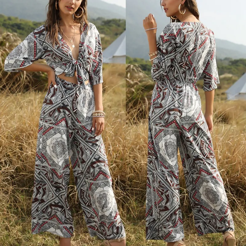 Cut Out Wide Leg Jumpsuit for Women Elegant Ladies Vintage Tie Knot Front One Piece Jumpsuits
Cut Out Wide Leg Jumpsuit for Women Elegant Ladies Vintage Tie Knot Front One Piece Jumpsuits