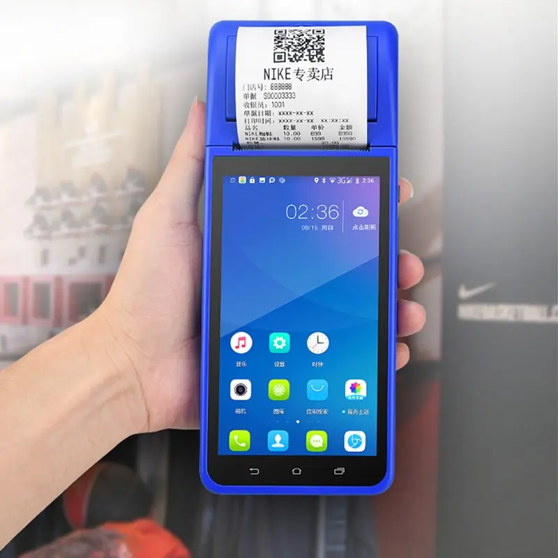 Handheld PDA POS Terminal 3G Wifi 5.5 Inch HD IPS Display Android 8.1 POS with 58mm Receipt Printer Camera Scanner 1d 2d
Handheld PDA POS Terminal 3G Wifi 5.5 Inch HD IPS Display Android 8.1 POS with 58mm Receipt Printer Camera Scanner 1d 2d
