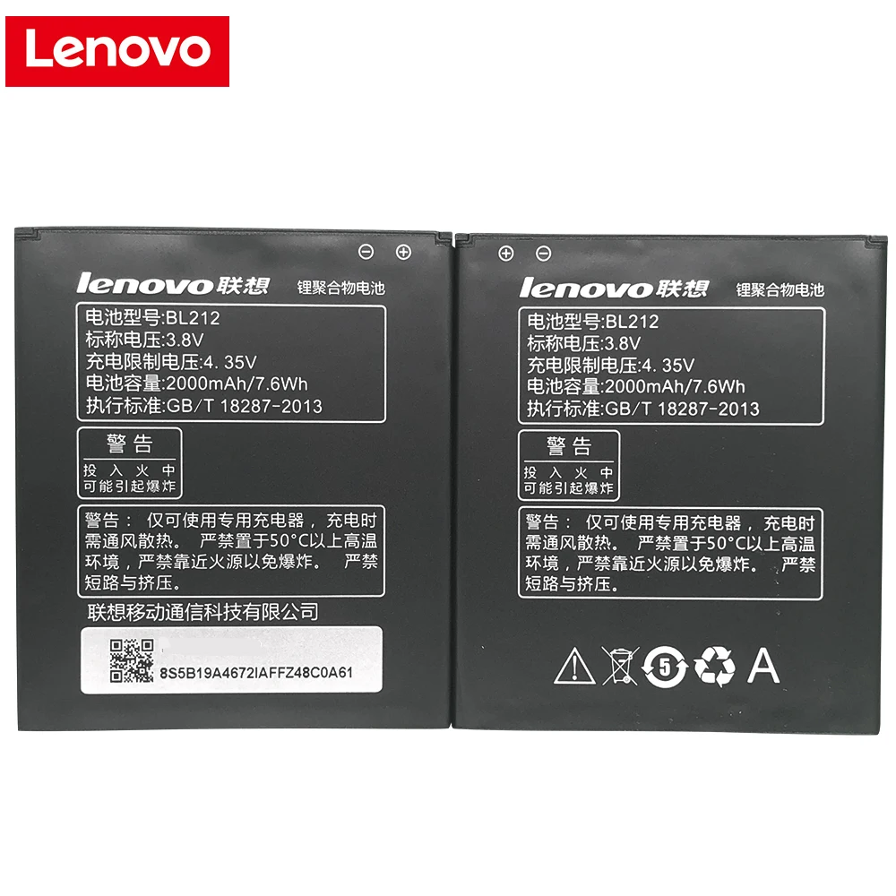 Original Lenovo S8 BL212 Li-ion Battery Replacement For Lenovo a708t A628T A620T S898T S8 A780E 2000Mah
Original Lenovo S8 BL212 Li-ion Battery Replacement For Lenovo a708t A628T A620T S898T S8 A780E 2000Mah