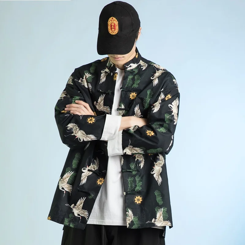 2020 Chinese Style Clothes Tang Suit Crane Print Hanfu Men Clothing Retro Coat Ethnic Fashion Asian Streetwear Jacket KK3342
2020 Chinese Style Clothes Tang Suit Crane Print Hanfu Men Clothing Retro Coat Ethnic Fashion Asian Streetwear Jacket KK3342