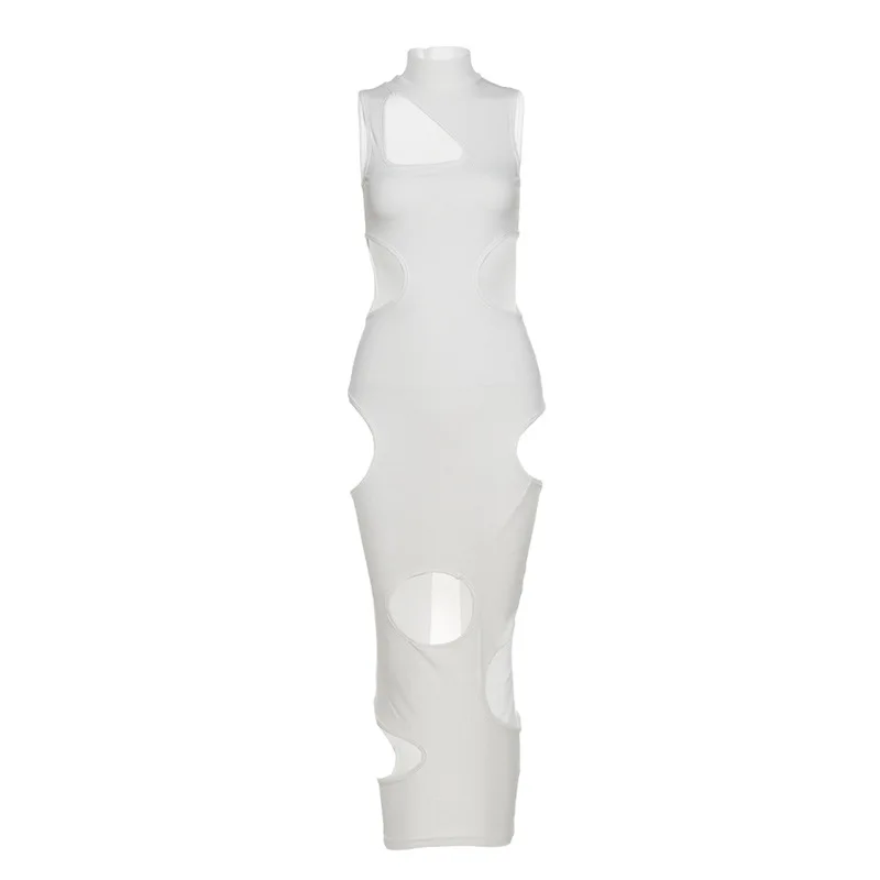 2021 spring women's new style long skirt fashion design sense round neck sleeveless hollow sexy dress 
2021 spring women's new style long skirt fashion design sense round neck sleeveless hollow sexy dress