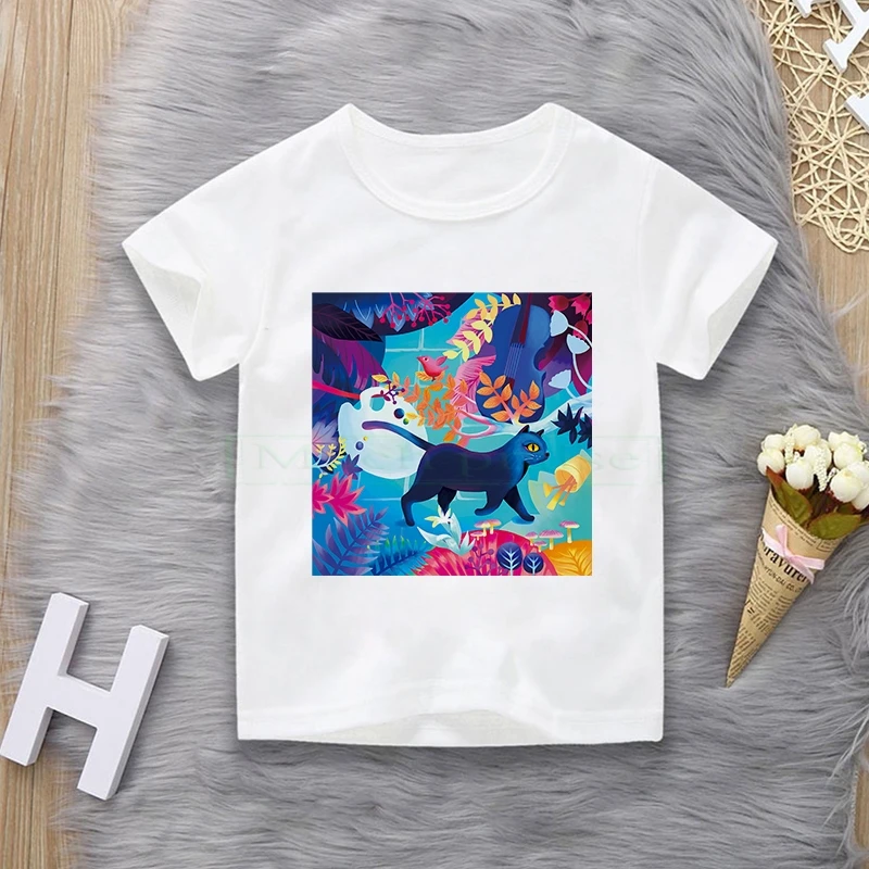 Toddler Girl T-shirt 4 5 6 7 8 9 10 11 12 Years Unicorn Kids T Shirt Luminous Children Summer Tshirt | Детская одежда и обувь