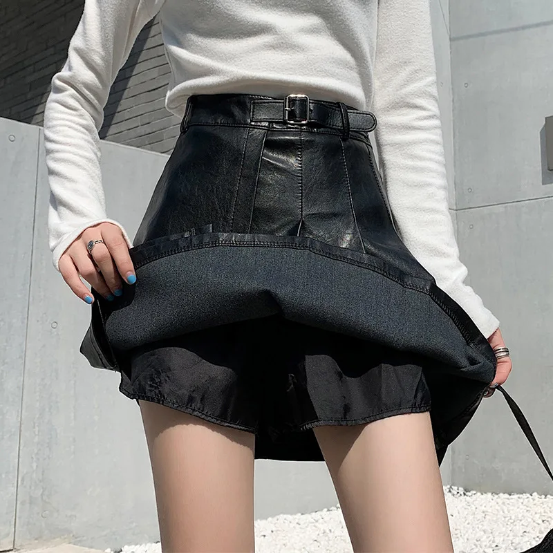 Fashion Autumn And Winter PU Leather Skirts Sexy Women High Waist Skirts Slim Belt Skirt Casual Vintage A-line Female Skirts
Fashion Autumn And Winter PU Leather Skirts Sexy Women High Waist Skirts Slim Belt Skirt Casual Vintage A-line Female Skirts