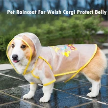 2021NEW Summer Outdoor Puppy Pet Rain Coat XS-XL Hoody Waterproof Jacket TPU Raincoat For Welsh Corgi Bulldogs Protect Belly