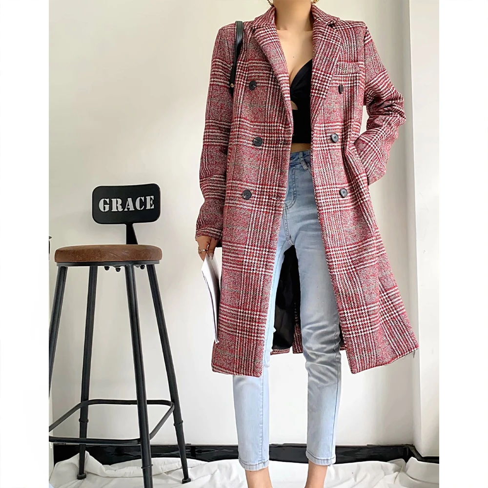 Women's Fall 2021 New Red Plaid Coat Long Button Long Sleeve Jacket Classic Casual Top Women Jacket Mujer Hot Sale
Women's Fall 2021 New Red Plaid Coat Long Button Long Sleeve Jacket Classic Casual Top Women Jacket Mujer Hot Sale