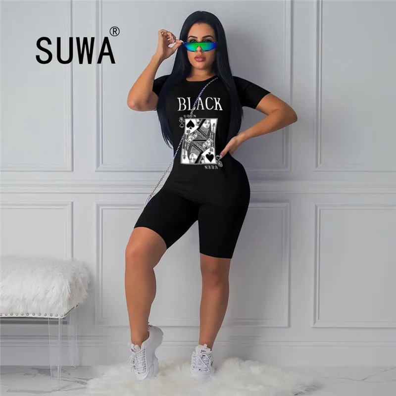 Повседневный Спортивный костюм из двух предметов для женщин, футболка с надписью + спортивные штаны с высокой талией, велосипедные шорты
Повседневный Спортивный костюм из двух предметов для женщин, футболка с надписью + спортивные штаны с высокой талией, велосипедные шорты