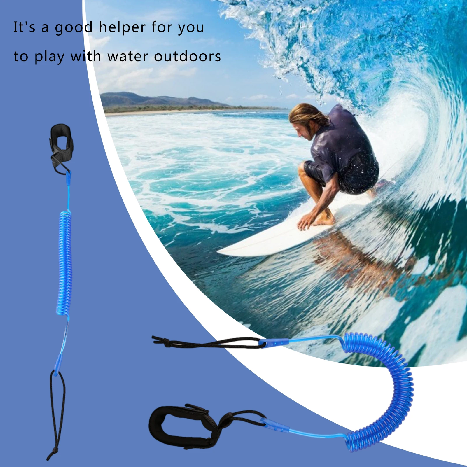 10ft Surfboard Waist Safety Rope Surfing Leash Belt Coiled High-Level Traction Leash Leg Rope for Beginner Water Sports Stand up
10ft Surfboard Waist Safety Rope Surfing Leash Belt Coiled High-Level Traction Leash Leg Rope for Beginner Water Sports Stand up