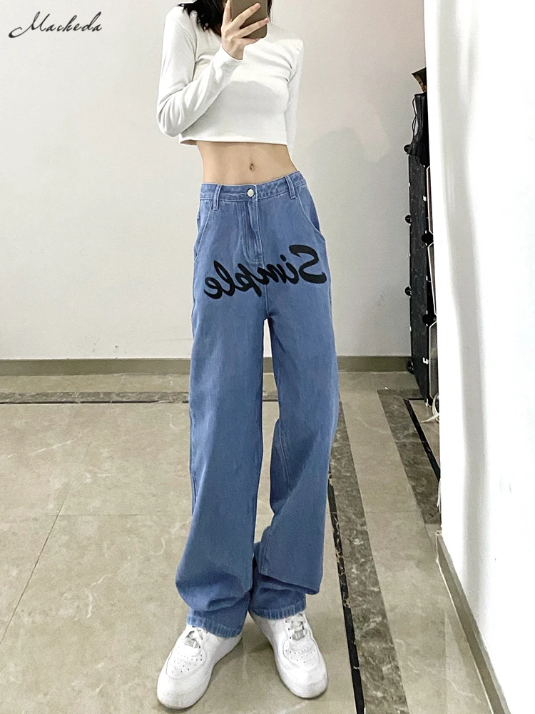 Macheda/осенние свободные и удобные женские джинсы с буквенным принтом; Модные прямые брюки из хлопка; Мягкие и удобные синие джинсы
Macheda/осенние свободные и удобные женские джинсы с буквенным принтом; Модные прямые брюки из хлопка; Мягкие и удобные синие джинсы