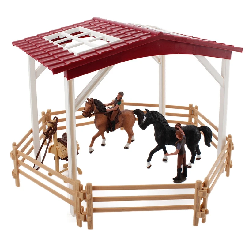 Kids Toys Steed Model Simulated Racecourse Scene Horse Shed Fence Set Animal Figures Horse Trainer DIY Desktop Ornaments
Kids Toys Steed Model Simulated Racecourse Scene Horse Shed Fence Set Animal Figures Horse Trainer DIY Desktop Ornaments