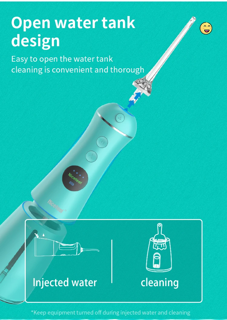 Nicefeel Portable Oral Irrigator Dental Hygiene Rechargeable Water Flosser 300ml Cordless Irrigator Oral Teeth Cleaning
Nicefeel Portable Oral Irrigator Dental Hygiene Rechargeable Water Flosser 300ml Cordless Irrigator Oral Teeth Cleaning