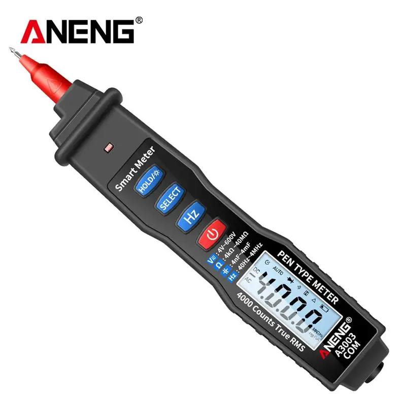 ANENG A3003 Digital Multimeter Pen Type Meter with Non Contact AC/DC Voltage Resistance Capacitance Hz 4000 Counts Tester Tool
ANENG A3003 Digital Multimeter Pen Type Meter with Non Contact AC/DC Voltage Resistance Capacitance Hz 4000 Counts Tester Tool