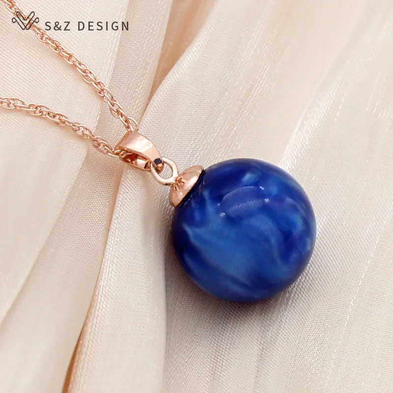 S&Z DESIGN New Rose Gold Round Acrylic Beads Pendant Necklace For Women Wedding Party Elegant Fashion Jewelry
S&Z DESIGN New Rose Gold Round Acrylic Beads Pendant Necklace For Women Wedding Party Elegant Fashion Jewelry
