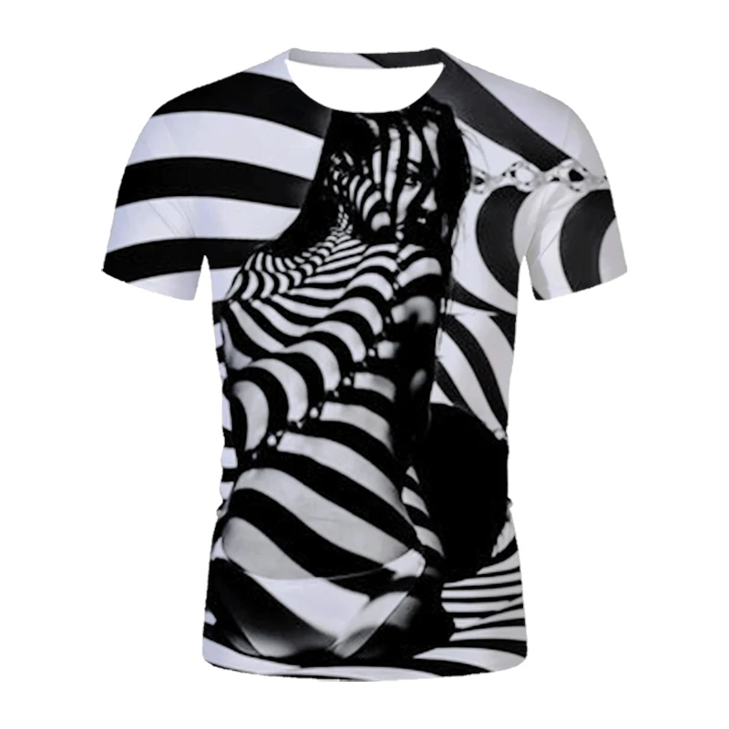 Summer Men/Women striped T-shirt Homme Fashion O Neck 3D print T Shirts Artistic beauty Black white plaid funny Unisex T-shirts
Summer Men/Women striped T-shirt Homme Fashion O Neck 3D print T Shirts Artistic beauty Black white plaid funny Unisex T-shirts