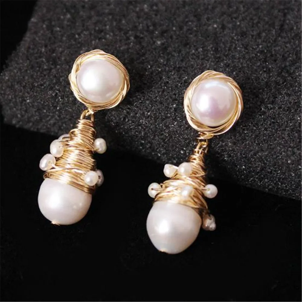 YKNRBPH Women's Handmade Metal Wire Wrapped with Natural Pearl Earrings Fine Jewelry
YKNRBPH Women's Handmade Metal Wire Wrapped with Natural Pearl Earrings Fine Jewelry